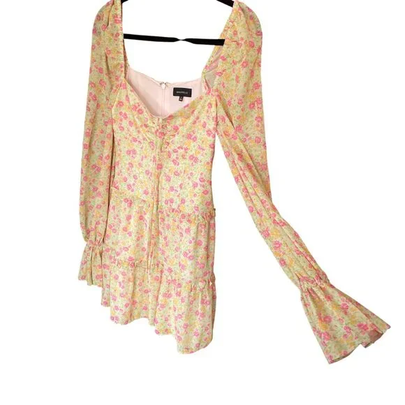 MAJORELLE Apple Mini Dress in Pink Lemonade Floral Flirty SZ XXS Coquette Fairy - Picture 6 of 11